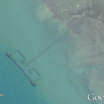 A Google Earth image of a fishing weir along the Persian Gulf coast. Click to enlarge.